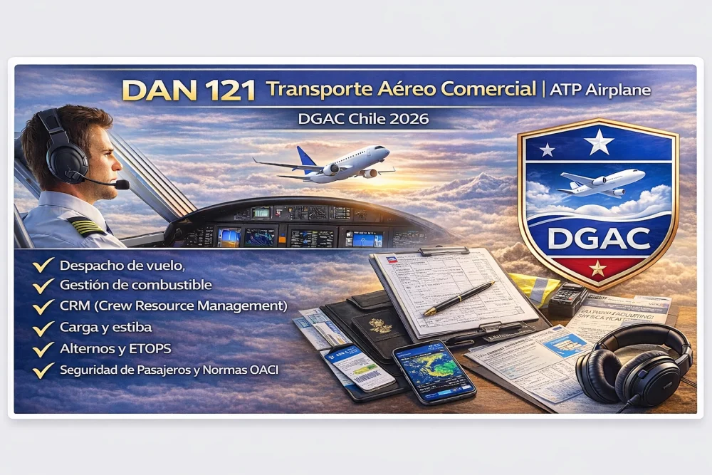 DAN 121 Transporte Aéreo Comercial | ATP Airplane DGAC Chile