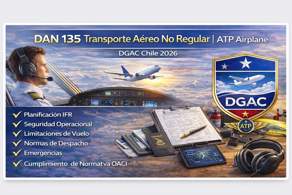 DAN 135 Transporte Aéreo No Regular | ATP Airplane DGAC Chile 2026