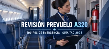 Revisión prevuelo de equipos de emergencia A320: guía TAC